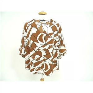 Alfani Printed Blouse with Bell 3/4 sleeves Size 8